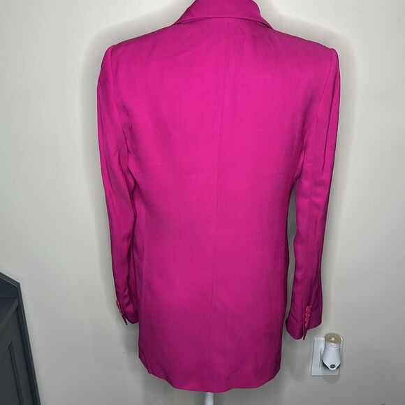 ZARA size small Double Breasted BUTTONED BLAZER FUCHSIA blazer NWT - Picture 10 of 11